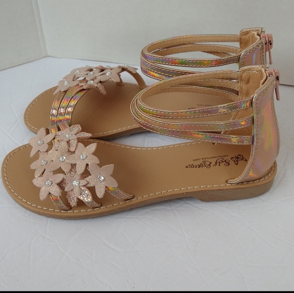 Litmus slip on gold rose girl flat sandals size 3 - Picture 3 of 10